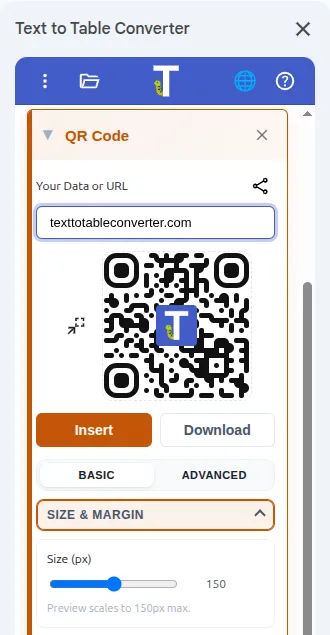 QR Code sidebar in Google Slides™