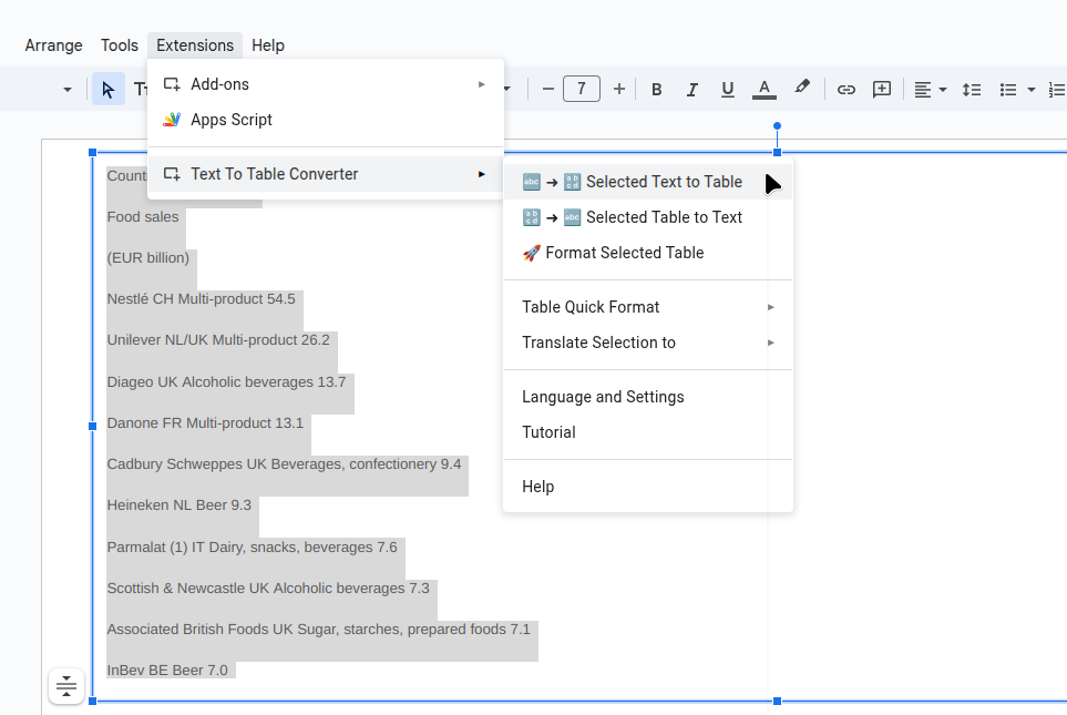 Using the Add-On menu